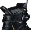 Close-up of the top part of a black inline skate with gold accents. Náhled obrázku produktu