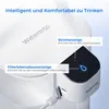 Close-up of a white water filter pitcher with informational callouts and a USB port. Podgląd zdjęcia produktu