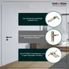 A marketing image showcasing door handles with descriptive text and close-up views of the product. Anteprima dell’immagine prodotto