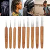 9Pcs Dreadlock Häkeln Haken Set Einzel Doppel 3 Bambus Produktbild-Vorschau 7