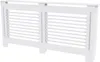 A white radiator cover with horizontal slats and a top shelf. Náhľad obrázku produktu