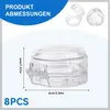A product image showing clear plastic stove knob covers with dimensions indicated. Produktbild-Vorschau