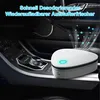 A white air purifier is placed on the center console of a car, with blue particles emanating from it, suggesting air purification. Produktbild-Vorschau