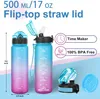 Gourde pour enfants 500ml avec paille Marqueurs de temps Voir les images du produit 5
