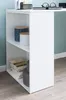 A white desk with a built-in shelf unit, displaying decorative items and books. Anteprima dell’immagine prodotto