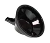 A black plastic funnel with a spout, isolated on a white background. Produktbild-Vorschau