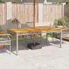 Gartentisch Grau 180x90x75 cm Poly Rattan Akazienholz Produktbild-Vorschau 3