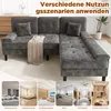 Merax L-Form Ecksofa mit Schlaffunktion, 3-Sitzer Chenille Produktbild-Vorschau 4