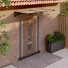 vidaXL Dveřní stříška černá 199x90 cm Polykarbonát Náhled obrázku produktu 2