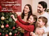 A family is decorating a Christmas tree, with the mother and daughter hanging an ornament. Voir les images du produit
