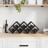 vidaXL Wijnrek, zwart, eikenhoutlook, 63 x 16,5 x 25 cm Productafbeelding-voorbeeld 4