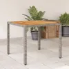 Gartentisch mit Akazienholz-Platte Grau 90x90x75 cm Poly Produktbild-Vorschau 2