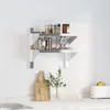 vidaXL Nástěnná police se 2 policemi 50x23,5x48 cm stříbrná Náhled obrázku produktu 3
