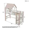 Hochbett mit Lattenros und Regal, 90x200 cm, Kinderbett mit Produktbild-Vorschau 4