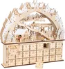 kalendarz adwentowy śnieg 42 x 7 cm drewno beżowy/biały Podgląd zdjęcia produktu 2