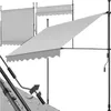 Multiple awnings are shown in different states of extension, with a close-up of the crank mechanism. Produktbild-Vorschau