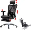 A black ergonomic office chair with numbered callouts pointing to different features. Voir les images du produit