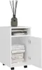 A white cabinet with an open door, showing books inside, and a diffuser on top. Náhľad obrázku produktu