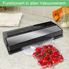 A vacuum sealer machine is shown on a kitchen counter, with a bag of tomatoes being vacuum-sealed. Produktbild-Vorschau