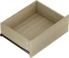 An empty wooden drawer with metal slides. Voir les images du produit