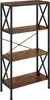 A four-shelf bookcase with a metal frame and wooden shelves. Produktbild-Vorschau