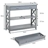 COSTWAY 3 Ebenen Konsolentisch mit Schublade, Flurtisch Produktbild-Vorschau 8