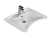 A white ceramic sink with a chrome faucet, shown from a slightly elevated angle against a white background. Anteprima dell’immagine prodotto