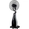 A black and white stand fan with a misting function against a white background. Produktbild-Vorschau