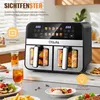 OYAJIA Doppelkammer-Heißluftfritteuse 2x5L | Airfryer 10L Produktbild-Vorschau 7