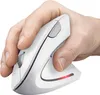 A hand holding a white ergonomic vertical mouse. Produktbild-Vorschau