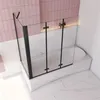 130x70x140cm Badewannenaufsatz Schwarz 3-teilig für Produktbild-Vorschau 3