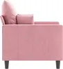 Side view of a pink velvet armchair with two pillows. Anteprima dell’immagine prodotto