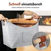 Vigevee Holzkorb für Kaminholz, großer Filzkorb Hellgrau, Produktbild-Vorschau 3