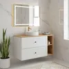 Rodan | Mobile Sottolavabo - Bianco e Marrone - 100 cm - Anteprima dell’immagine prodotto 2