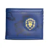 A blue bifold wallet with a map design and the Alliance logo from World of Warcraft. Produktbild-Vorschau