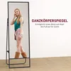 Ganzkörperspiegel mit Ablage und Haken, Schwarz, 157x50 cm Produktbild-Vorschau 4