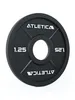 A single black weight plate with the brand name and weight printed on it. Produktbild-Vorschau