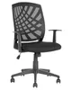A black office chair with a mesh backrest and fabric seat, shown from the front on a white background. Náhled obrázku produktu