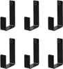Six black J-shaped hooks are arranged in two rows on a white background. Voir les images du produit