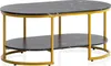 Table basse FineBuy 100 x 60 x 45 cm, aspect marbre noir, Voir les images du produit 6