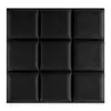 A grid of nine black upholstered wall panels, each with a quilted, square design. Anteprima dell’immagine prodotto