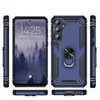 Multiple views of a blue phone case with a ring holder, displayed on a white background. Produktbild-Vorschau