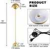 Product dimensions and features of a floor lamp. Voir les images du produit