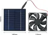 A solar panel and a fan are shown side-by-side on a white background. Dimensions are indicated with lines and text. Produktbild-Vorschau