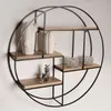 FineBuy Półka ścienna 70x70x18 cm Mango lite drewno / metal Podgląd zdjęcia produktu 1