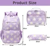 （Purple）Školní batoh 3 kusy sada Vodotěsná školní taška Náhled obrázku produktu 6