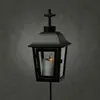 Grablaterne mit weißer LED Kerze - Grablampe mit 2 wechselbaren Spitzen/Erdspieß - H: 51cm - schwarz Produktbild-Vorschau