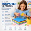 50x papier multicolore - 220 g/m² - Papier de bricolage & Voir les images du produit 2
