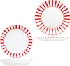 Split rosso strisce 12pcs servizio cena porcellana 6 pers Anteprima dell’immagine prodotto 5