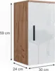 Skříňka do koupelny Vicco Irma Bílý vysoký lesk/zlatý dub Náhled obrázku produktu 3